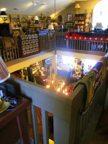 upstairs