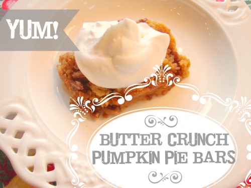butter crunch pumpkin pie bars