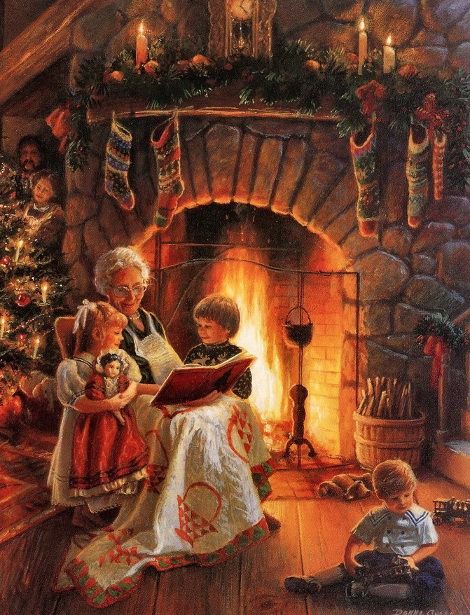 grandma by the fire