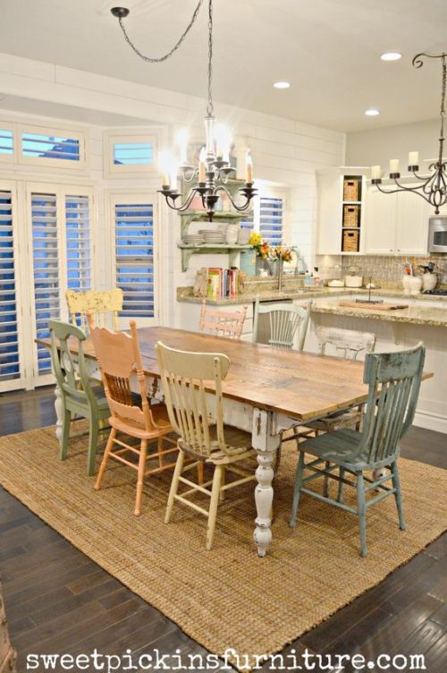 mismatched chairs